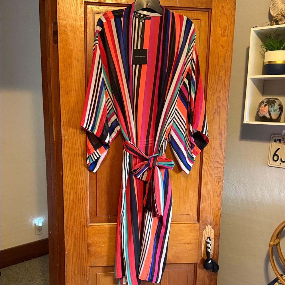 Striped Multicolor Swim Coverup